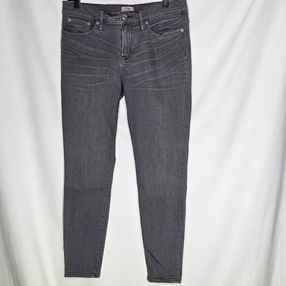 J.CREW Gray Toothpick Skinny Jeans Factory Whiskering Sz 30 - Picture 1 of 15